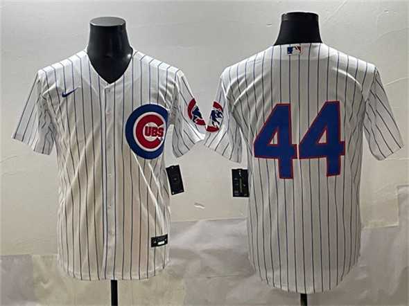 Men%27s Chicago Cubs #44 Anthony Rizzo White Cool Base Stitched Jersey